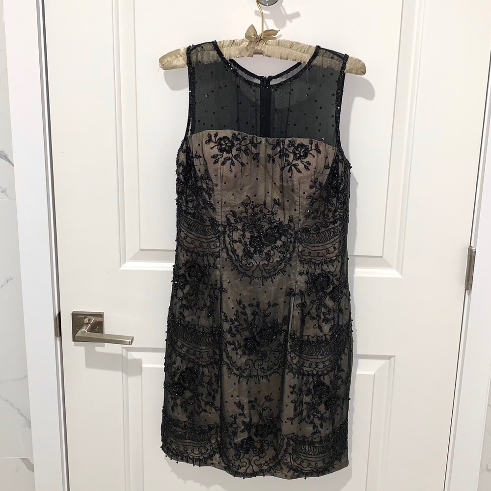 Adrianna Papéll Evening Beaded Black Dress